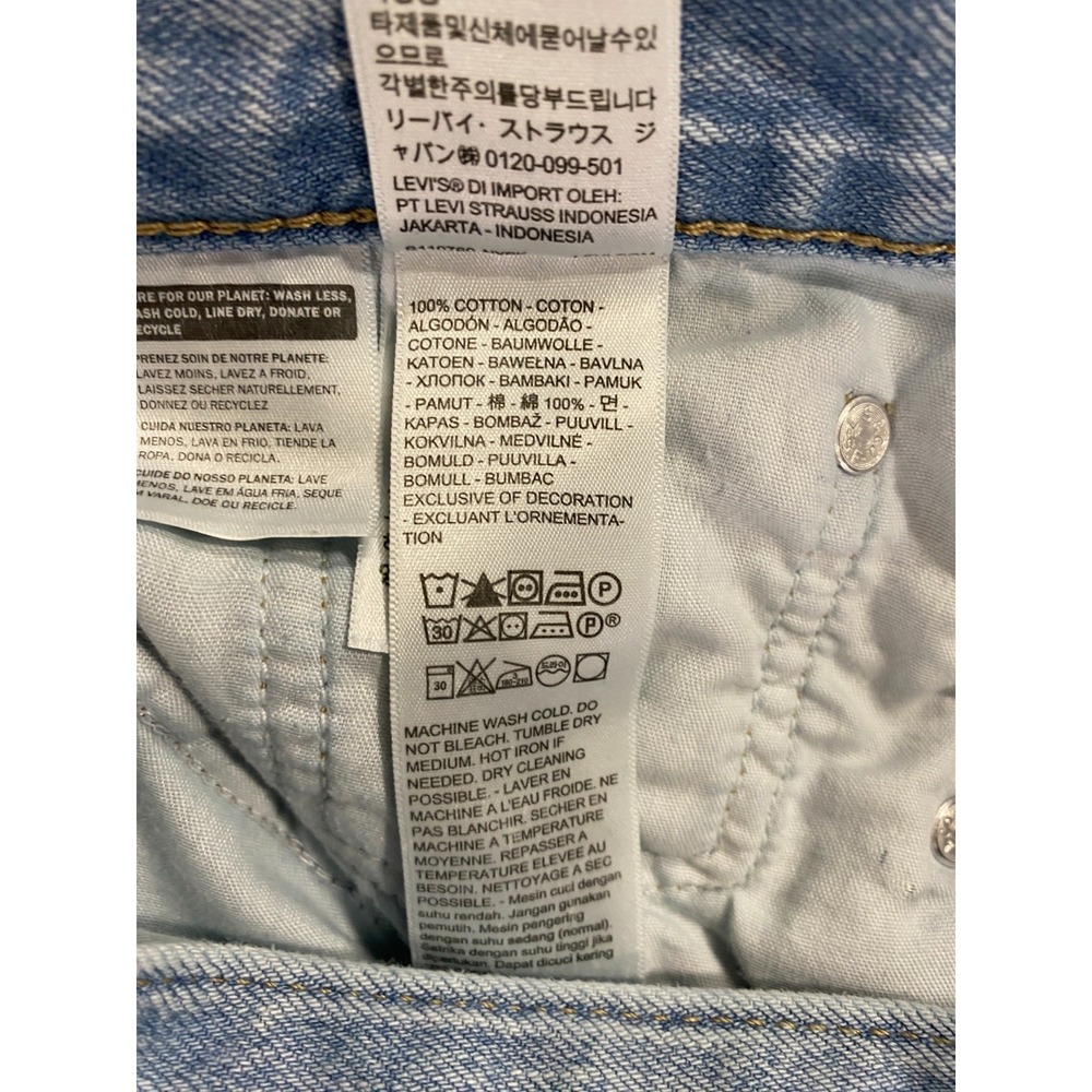 Levi's Middy Wide Leg Ankle Jeans Light Wash Womens Size 29 (29x24) Grunge Y2K - Picture 8 of 10
